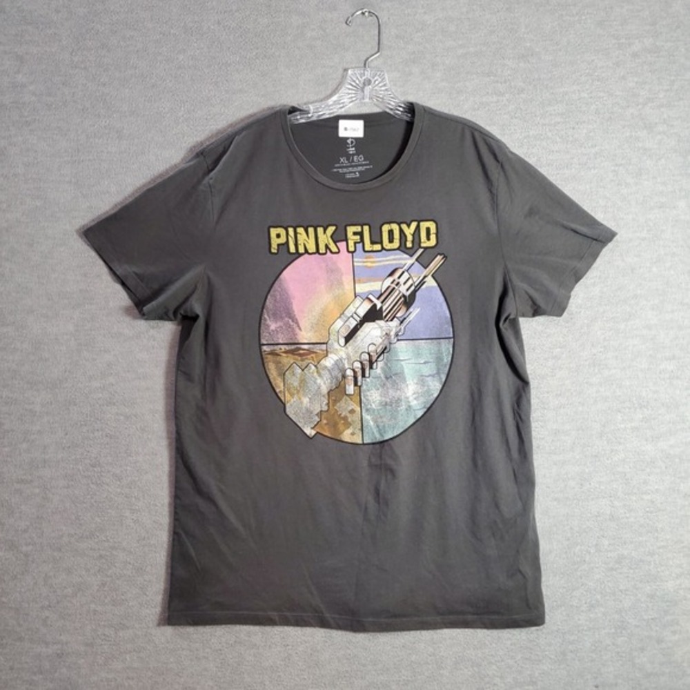 Pink Floyd Men Shirt XL Gray Logo Wish You Were Here Short Sleeve Tee